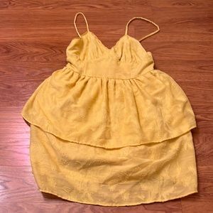 yellow ruffle dress, size xs